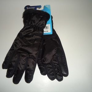 SLEEKHEAT ISO-TONER Touch Screen Women's Black Nylon Gloves Faux Fur Size-S/M